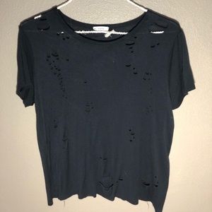 Simple distressed black t-shirt